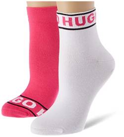 HUGO Women's 2P SH Logo COL CC W Short Socks, Dark Pink654, 36-42 von HUGO
