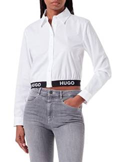 HUGO Women's Etuisa Blouse, White100, 36 von HUGO