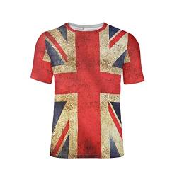 HUGS IDEA Herren T-Shirt mit 3D-Grafik bedruckt, kurzärmelig, Sommer-Tops, XS-4XL, Union Jack Design, L von HUGS IDEA