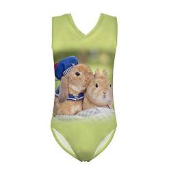 HUGS IDEA Niedlicher Tier-Badeanzug, Einteiler für Kinder, ärmellos, Sport-Badeanzug, 3–14 Jahre Gr. 13-14 Jahre, Kaninchen Hase von HUGS IDEA