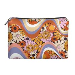 HUGS IDEA PU Leder Cluch Handtasche für Frauen Reißverschluss Brieftasche Kosmetiktasche Handtaschen für Reisen, Gänseblümchen, Einheitsgröße von HUGS IDEA