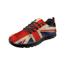 Hugs Idea Herren Laufschuhe mit britischer Flagge, leichte Laufschuhe, Rot - Britische Flagge 1 - Größe: 44 EU von HUGS IDEA