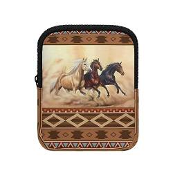 HUIACONG Cup Pouch Zip Up Tumbler Pouch with Adjustable Strap Water Bottle Pouch, Aztekisches Western Horse, M von HUIACONG
