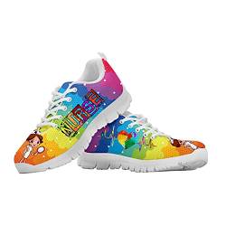 HUIACONG Damen Schüler Sportschuhe Laufschuhe Turnschuhe Sneakers Leichte Schuhe Trainer Basketballschuhe Gym Fitness Walkingschuhe Regenbogen-Krankenschwester EU 37 von HUIACONG