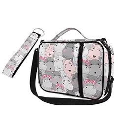 HUIACONG Puzzle Hippos Bibeltaschen+Schlüsselanhänger für Jungen Mädchen Bibelhülle und Schlüsselanhänger Kirche Taschen Bibelbuchhalter Tragetaschen mit Griffen Tragetasche Bibelhülle Buchhülle von HUIACONG