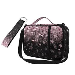 HUIACONG Starry Sakura Bibeltasche und Schlüsselanhänger für Frauen und Mädchen, Bibeletui mit Schlüsselanhänger, Kirschblüten-Bibelhülle + Schlüsselanhänger für Damen, Kinder, Bibelträger und von HUIACONG