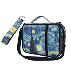 HUIACONG Van Gogh Bibelhüllen mit Schlüsselring für Frauen Mädchen Sternennacht Bibeletui und Schlüsselanhänger für Erwachsene Kinder Bibeltasche + Schlüsselanhänger Bibeltasche für Bibelstudium Tragetasche Büchertasche von HUIACONG