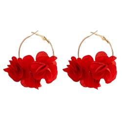 HUIFACAI Blumen-Creolen-Ohrringe, Blumenohrringe, Blumenanhänger, Ohrringe für Frauen und Mädchen von HUIFACAI