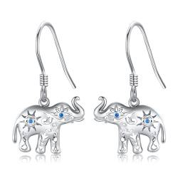 Elefanten Ohrringe Damen Silber 925 Elefanten Schmuck Geschenke für Frauen und Mädchen von HUKKUN