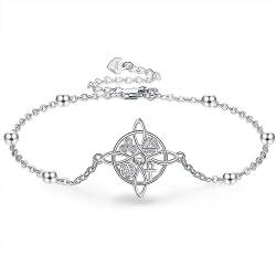 HUKKUN Hexen Armband Silber 925 Damen Hexenknoten Armband Keltischer Hexen Schmuck Geschenke für Frauen von HUKKUN