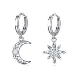 Mond Stern Ohrringe 925 Sterling Silber Mond und Stern Schmuck Geschenke für Damen von HUKKUN