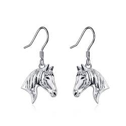 Pferde Ohrringe 925 Sterling Silber Pferde Schmuck Pferde Geschenke für Damen Mädchen von HUKKUN