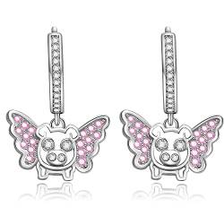 Schwein Ohrringe Sterling Silber Cute Flying Pig Schmuck Geschenke für Schweine Liebhaber Frauen von HUKKUN