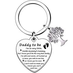 HULALA Schlüsselanhänger mit Aufschrift "Daddy to Be", Vatertagsgeschenk von Bump I Can't Wait to Meet You", Schlüsselanhänger, silber, Einheitsgröße von HULALA