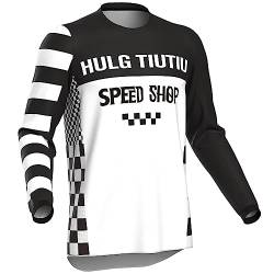 HULG MTB Jersey Langarm,Mountainbike-Trikot Für Männer, Fahrrad Trikots Motocross BMX Racing T-Shirt Downhill Kurzarm Radsport Kleidung MTB Jersey (Long sleeve-03,M) von HULG