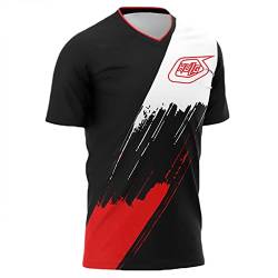 Herren Radtrikot Fahrradtrikot Kurzarm, Fahrradbekleidung Fahrrad Trikot T Shirt Für Männer, Atmungsaktive Cycling Jersey Schnell Trocknen Radsport Bekleidung MTB BMX (Color-04,L) von HULG