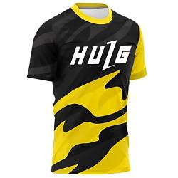 Herren Radtrikot Fahrradtrikot Kurzarm, Fahrradbekleidung Fahrrad Trikot T Shirt Für Männer, Atmungsaktive Cycling Jersey Schnell Trocknen Radsport Bekleidung MTB BMX (Color-06,L) von HULG