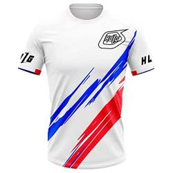 Herren Radtrikot Fahrradtrikot Kurzarm, Fahrradbekleidung Fahrrad Trikot T Shirt Für Männer, Atmungsaktive Cycling Jersey Schnell Trocknen Radsport Bekleidung MTB BMX (Color-08,L) von HULG