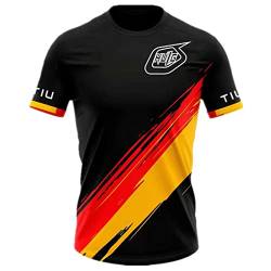 Herren Radtrikot Fahrradtrikot Kurzarm, Fahrradbekleidung Fahrrad Trikot T Shirt Für Männer, Atmungsaktive Cycling Jersey Schnell Trocknen Radsport Bekleidung MTB BMX (Color-10,5XL) von HULG