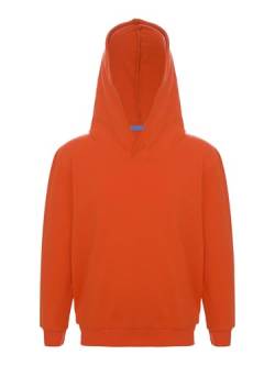 HULIJA Kinder Mädchen Pullover Hoodie Langarm Kapuzensweatshirt Sweater Pulli Training Sport Wandern Jogging Freizeit Orange 134-140 von HULIJA