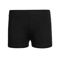 HULIJA Kinder Mädchen Sportshorts Tanz Shorts Stretch Kurze Hose Leggings Freizeit Hotpants Tights Training Fitness Yoga A Schwarz 134-140 von HULIJA