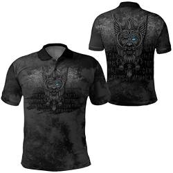 Wikinger Odin Allvater T-Shirt，Schnelltrocknend Und Atmungsaktiv Kurze Hose，Nordischen Mythologie Pullover-Hoodie (Color : Polo Shirt, Size : 3XL) von HUMBIG