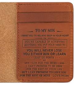 HUMERPAUL Back to School Graduation Birthday Gifts for Son from Mom, RFID Wallet, Wallets for Men, Wallet for Teen Boys, Slim Leather Front Pocket Mens Wallet, Mom to Son Wallet, Braun, Stil 3 von HUMERPAUL