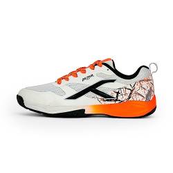 HUNDRED Herren Beast Max Badminton-Schuh, White Orange, 43 EU von HUNDRED