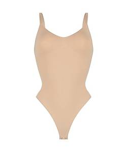 Hunkemöller Nahtlos betonender Body mit hohem Beinausschnitt - rugby tan - XL von HUNKEMÖLLER