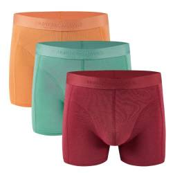 Hunter&Hawks Herren 3er Pack Bambus-Boxershorts, Größen S-6XL, Weich, Antibakteriell und Atmungsaktiv Unterwäsche, Herren Trunks, Anti-Reibung, Orange, Hellgrün, Bordeaux, Multicolour, Multipack von HUNTER&HAWKS URBAN TAILORED