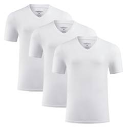 Hunter&Hawks Herren 3er Pack Viskose aus Bambus T-Shirt, Größe M-6XL, weich und atmungsaktiv, Herren Cool-Dry Unterhemd, weißes Mehrfachpack T-Shirts. von HUNTER&HAWKS URBAN TAILORED