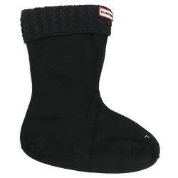 HUNTER Unisex Recycled Mini Cable Sock Short Polyfleece Black 39-42 EU von HUNTER