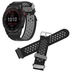 22 Mm Silikon-Schnellverschluss, Verstellbar, für Sportuhren, Smartwatch-Armband, Ersatz (Schwarzgrau) von HURRISE