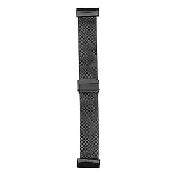 Edelstahl-Mesh-Uhrenarmband, Verstellbarer Schnellverschluss, Passend für Smartwatch (Schwarz) von HURRISE