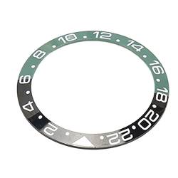 HURRISE 38 Mm Durchmesser, GMT-Uhren-Lünetteneinsatz-Ring, Schwarz-grüne Basis, Weißer Charakter, Keramik-Lünetteneinsatz, Basisring, Einsatz-Schutzring von HURRISE