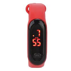 HURRISE Elektronische Mini-Uhr für Jungen, Mädchen, Männer, Frauen, Rote LED, Einfache Elektronische Sportuhr für Studenten mit Silikon-Uhrenarmband(Rot) von HURRISE