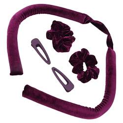 Heatless Curlers Headband, Heatless Curling Rod Headband Hair Curl Ribbon Rollers mit Hair Clips Scrunchies for Sleeping Purple von HURRISE