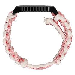 Paracord-Uhrenarmband, Uhrenschutzhülle, 2-in-1-kompatibel für Smartwatch (Rosa Weiß) von HURRISE