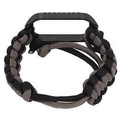 Paracord-Uhrenarmband, Uhrenschutzhülle, 2-in-1-kompatibel für Smartwatch (Schwarzgrau) von HURRISE