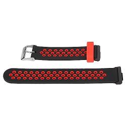 Smartwatch-Armband, Schweißfestes, Atmungsaktives, Verstellbares Silikonarmband (Schwarz Rot) von HURRISE