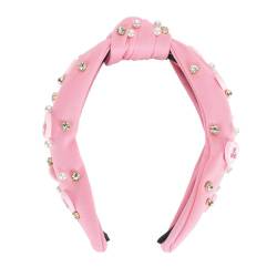 Strass-Stirnband für Frauen, Elegantes, Juwelenbesetztes Haarband mit Knoten Zum Valentinstag mit Herzverzierung (PINK) von HURRISE