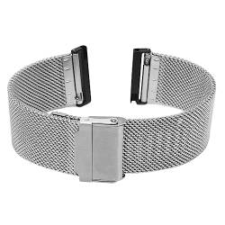 Uhrenarmband, 24 Mm Verstellbares Edelstahl-Mesh-Armband für Smartwatch (Silber) von HURRISE