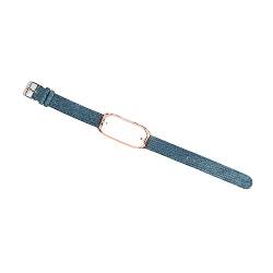 Uhrenarmband-Tuch, Uhrenarmband Smartwatch Smartwatch-Ersatzarmband, Smartwatch-Tuch für Angepasste Atmungsaktivität für Mi Band 7 (Roségoldenes Etui aus blauem Stoff) von HURRISE