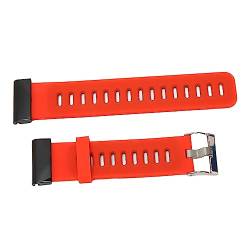 Verstellbares Silikon-Smartwatch-Armband mit Metallschnalle (rot schwarz) von HURRISE