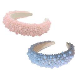 Perlen-Design-Stirnband, Perlen-Stirnband, gedrehter Kreuzknoten, kreativer Kopfschmuck, blaue Stirnbänder for Frauen, Braut-Haarschmuck, Mädchen, Perlen-Stirnbänder/462 von HUSHUWAN