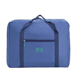 Reisetasche, Faltbare Reisetasche, Handgepäcktasche mit Trolley-Hülle, Schulter-Wochenend-Übernachttasche for Damen und Herren /458 (Size : Dark Blue) von HUSHUWAN