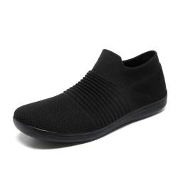 HUSKSWARE Barfußschuhe Breitfußschuhe Weit Zehenschuhe Zero Drop Sohle Damen Herren Minimalistische Laufschuhe Fitness Traillauf Freizeit Atmungsaktiv rutschfest Leicht Sneaker Tiefschwarz 38 von HUSKSWARE