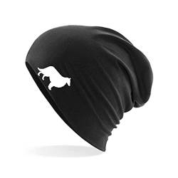 HUURAA Beanie Collie Sheltie Silhouette Unisex Mütze Größe Black mit Motiv für Hundefreunde Geschenk Idee für Freunde und Familie von HUURAA