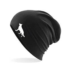 HUURAA Beanie Deutscher Schäferhund Silhouette Unisex Mütze Größe Black mit Motiv für Hundefreunde Geschenk Idee für Freunde und Familie von HUURAA