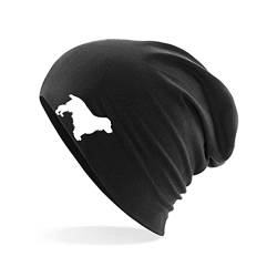 HUURAA Beanie English Cocker Spaniel Silhouette Unisex Mütze Größe Black mit Motiv für Hundefreunde Geschenk Idee für Freunde und Familie von HUURAA